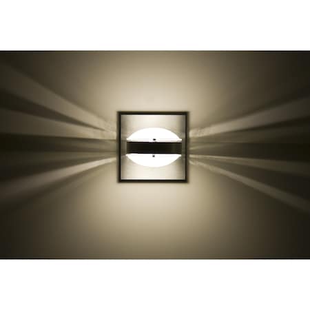 Besa Lighting Optos Wall Sconce, Frost/Frost, Brushed Aluminum Finish, 1x40W Halogen OPTOS1W-FRFR-BA